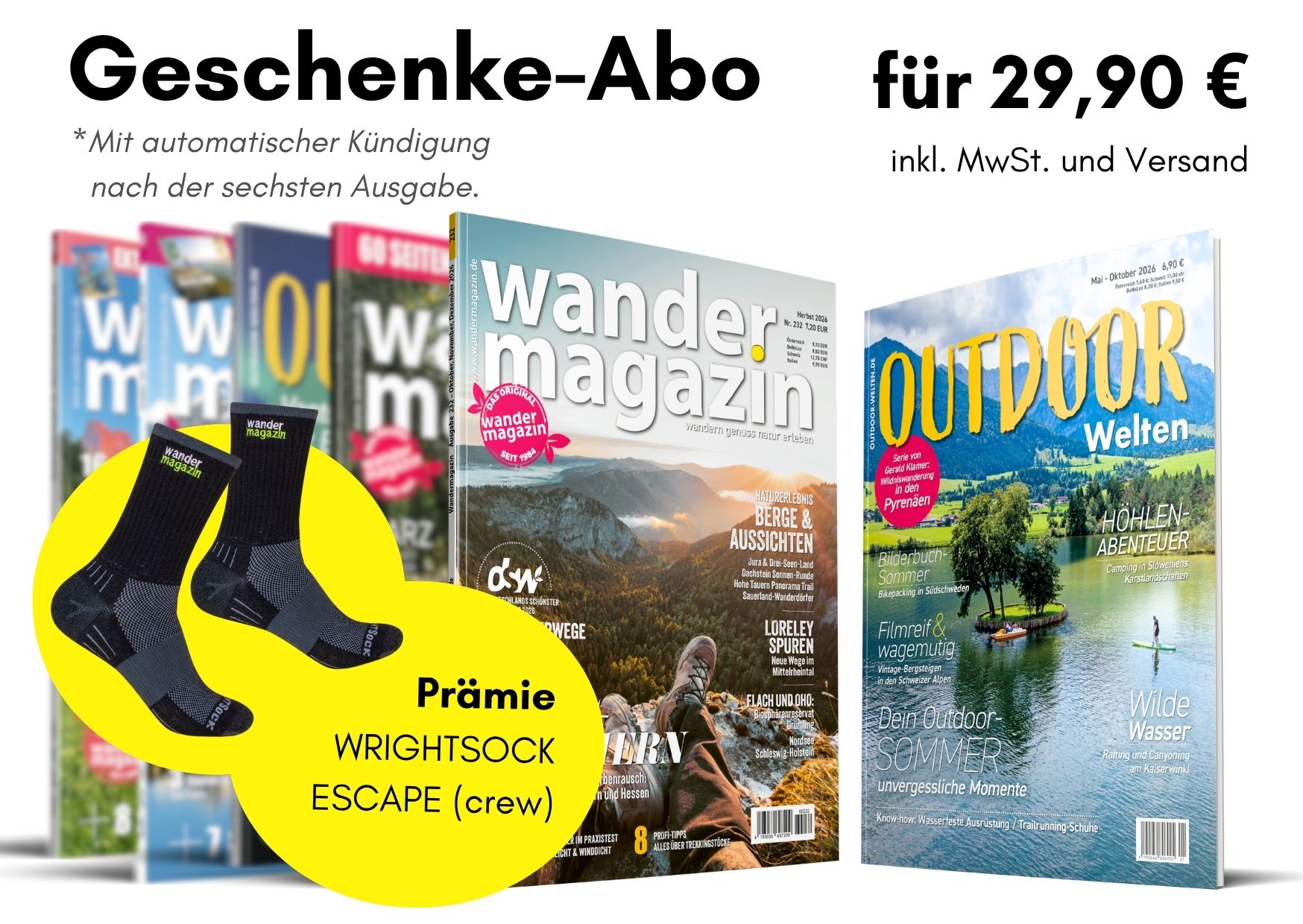 Coveransichten der Magazine als Beispiel für das Geschenke-Abo