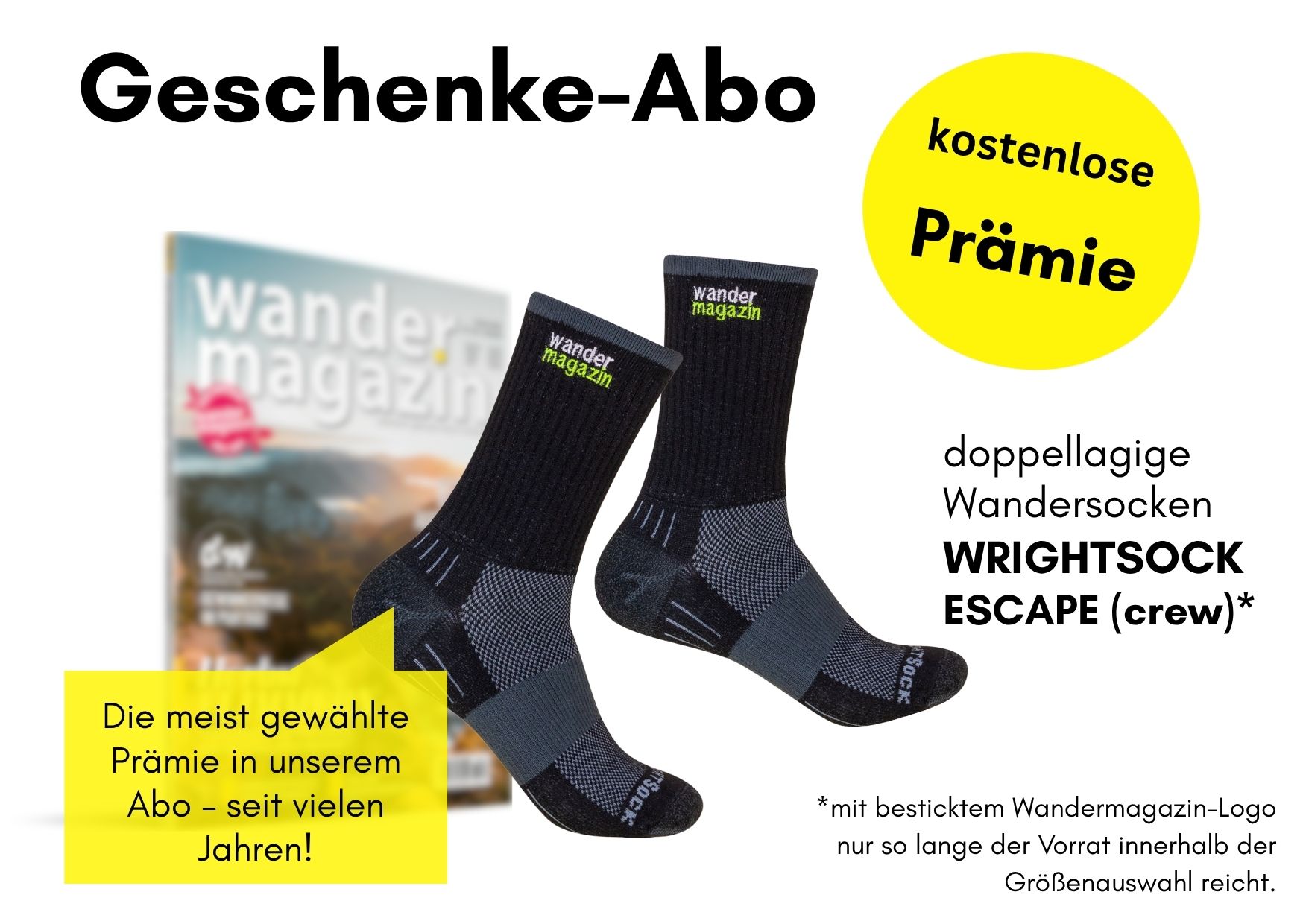 Prämie im Geschenke-Abo im Fokus: Wandersocken