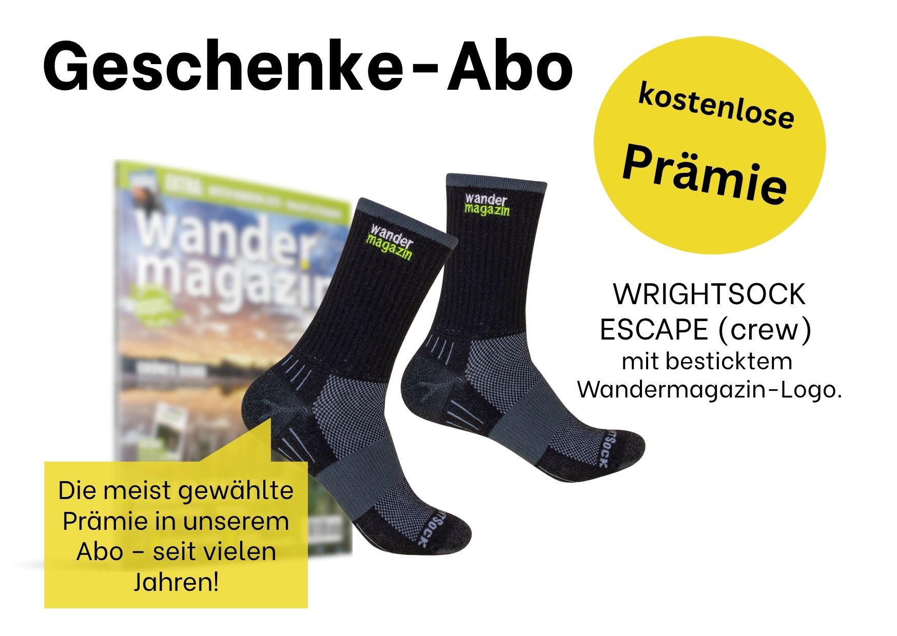 Detailansicht für die Prämie im Geschenke-Abo: Wandersocken von Wrigthsock